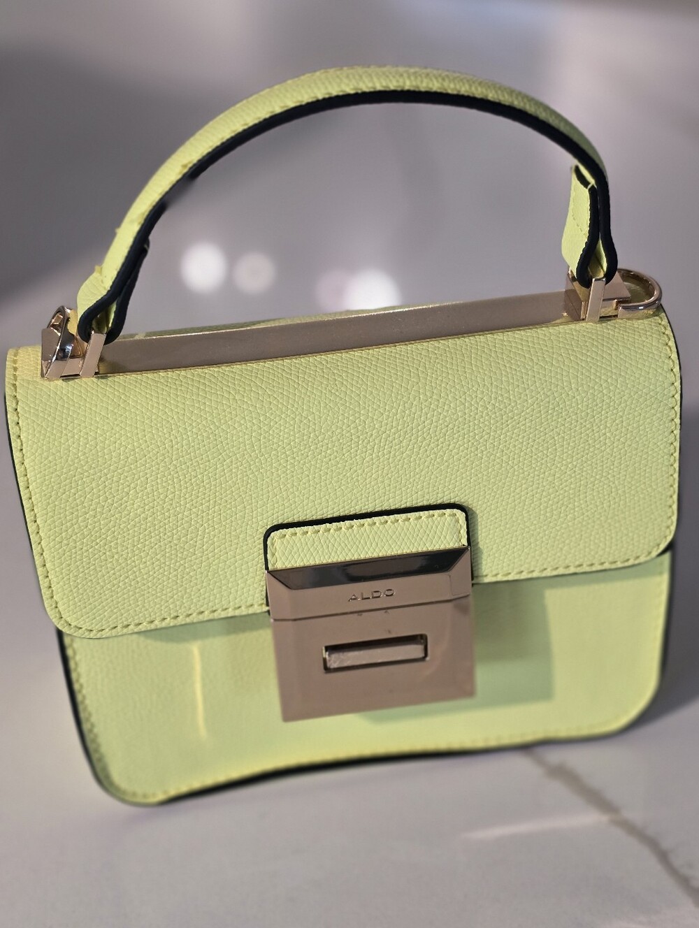 ALDO Pastel Lime Green / Yellow Top-Handle Satchel Bag